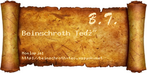 Beinschroth Teó névjegykártya